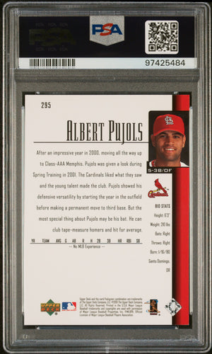 Albert Pujols 2001 Upper Deck Signed Baseball Rookie Card #295 Auto PSA 10-Powers Sports Memorabilia