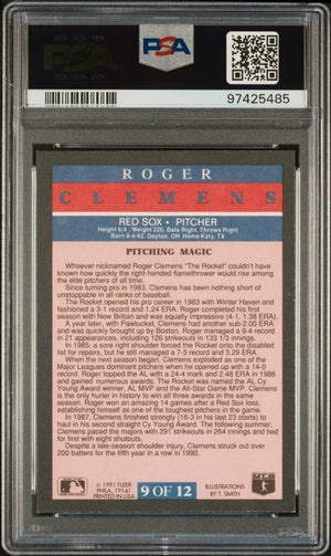 Roger Clemens 1991 Fleer Pro-Visions Signed Baseball Card #9 Auto PSA 10 7425485