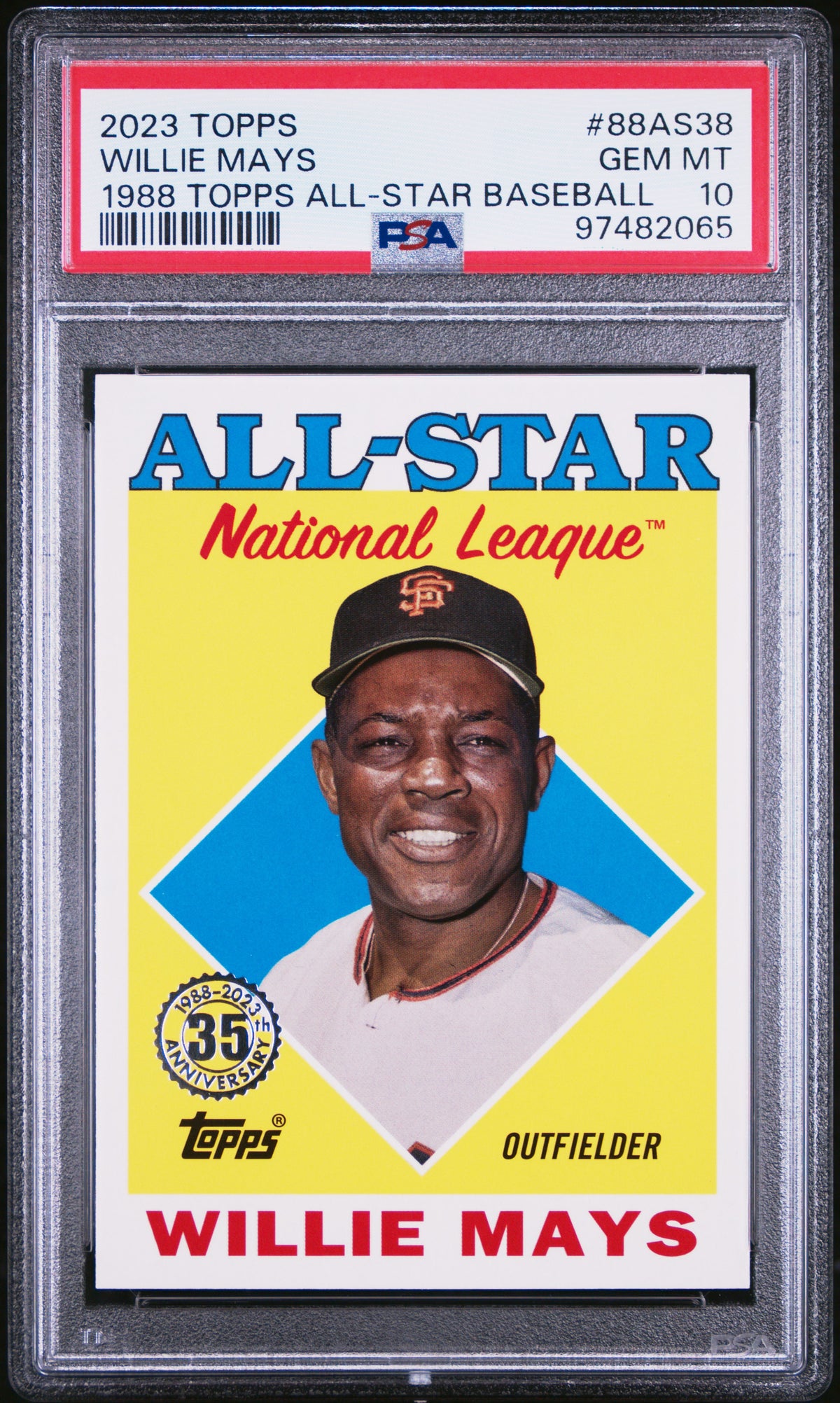 Willie Mays 2023 Topps 1988 Topps All-Star Baseball San Francisco Giants Card #88AS-38 Graded PSA 10 Cert #97482065