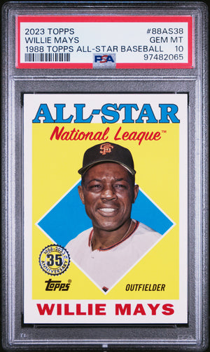 Willie Mays 2023 Topps 1988 Topps All-Star Baseball San Francisco Giants Card #88AS-38 Graded PSA 10 Cert #97482065