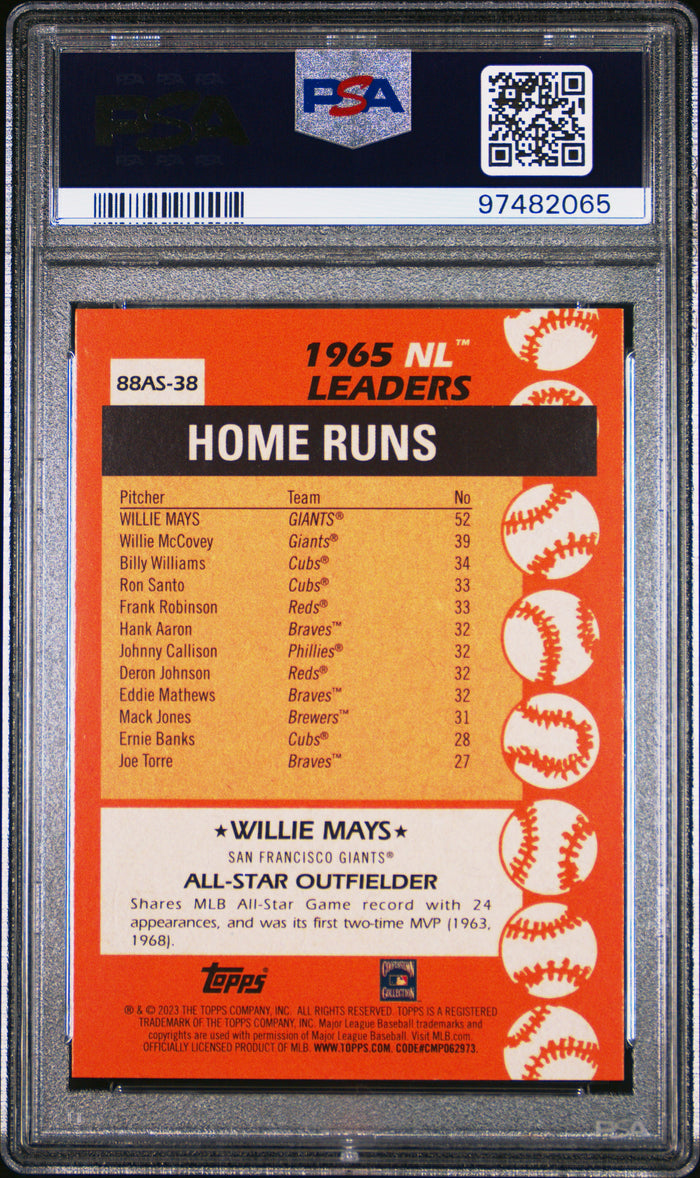 Willie Mays 2023 Topps 1988 Topps All-Star Baseball San Francisco Giants Card #88AS-38 Graded PSA 10 Cert #97482065-Powers Sports Memorabilia