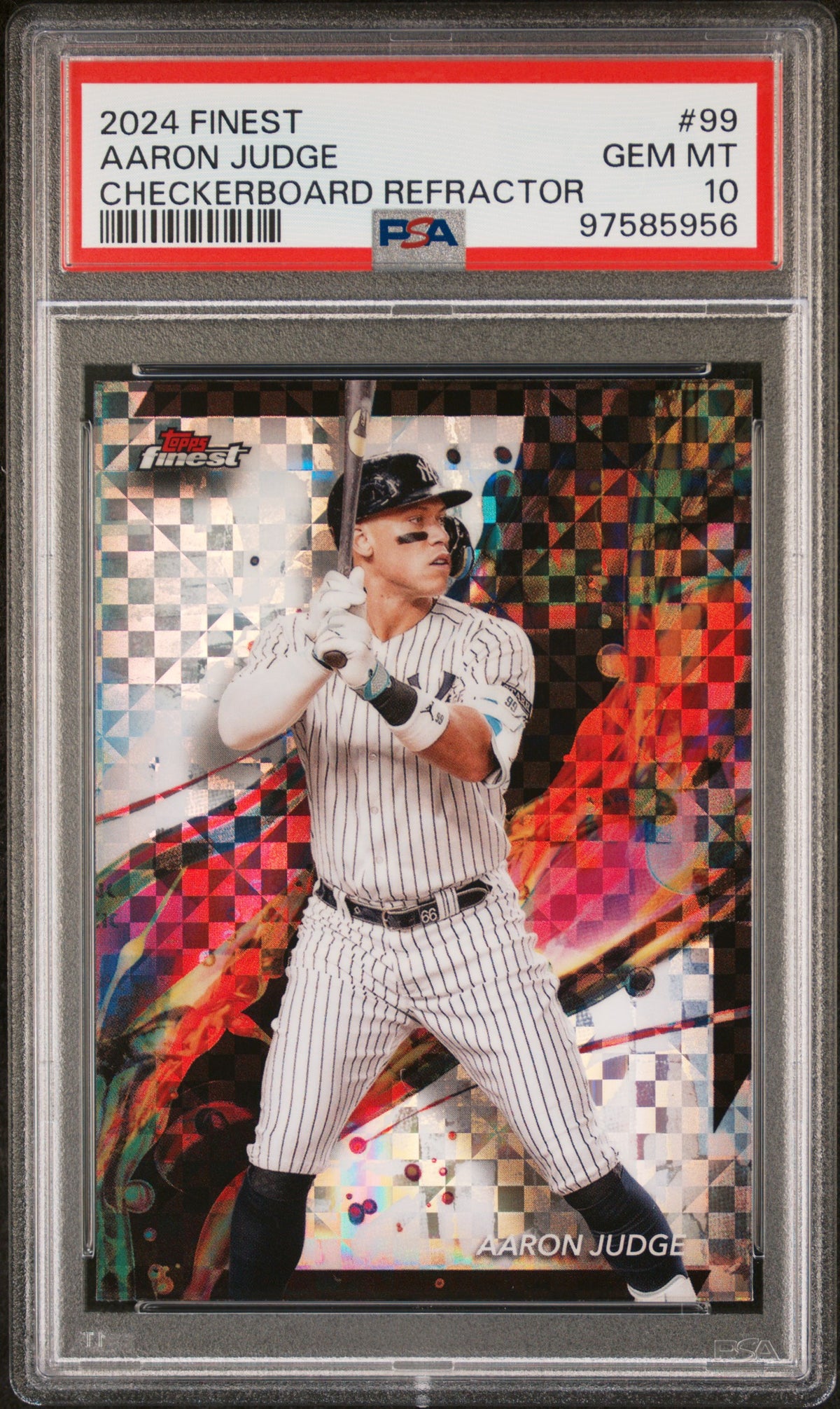 Aaron Judge 2024 Finest Checkerboard Refractor Card #99 PSA 10