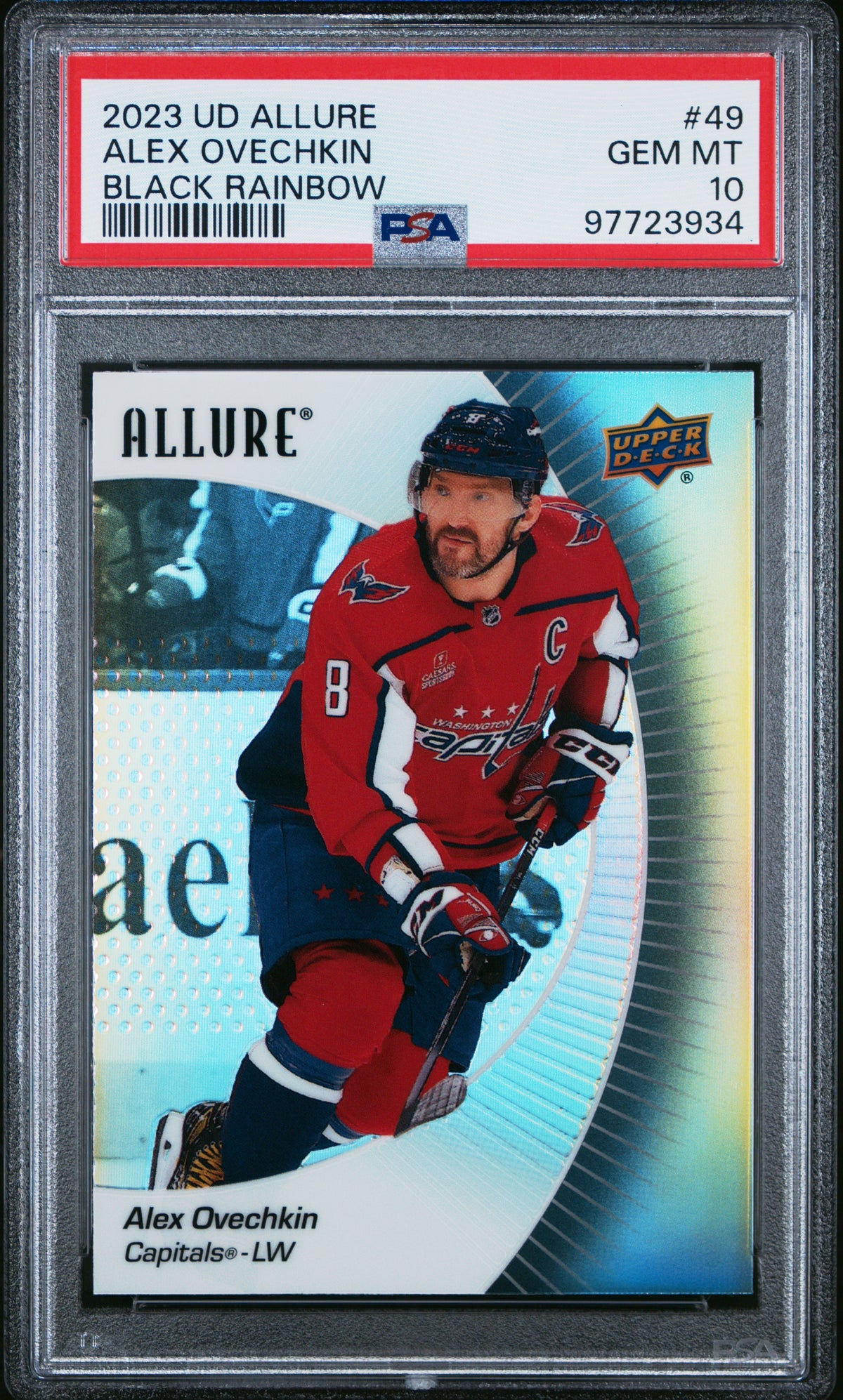 Alex Ovechkin 2023 Upper Deck Allure Rainbow Card #49 PSA 10-Powers Sports Memorabilia