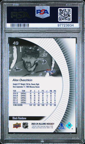 Alex Ovechkin 2023 Upper Deck Allure Rainbow Card #49 PSA 10-Powers Sports Memorabilia