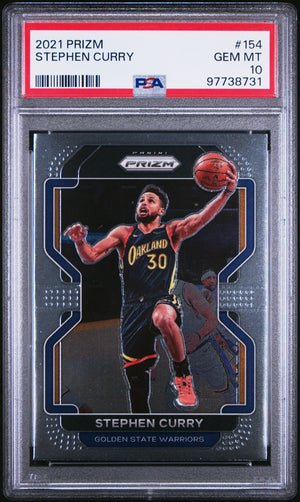 Stephen Curry 2021 Panini Prizm Warriors Card #154 PSA 10