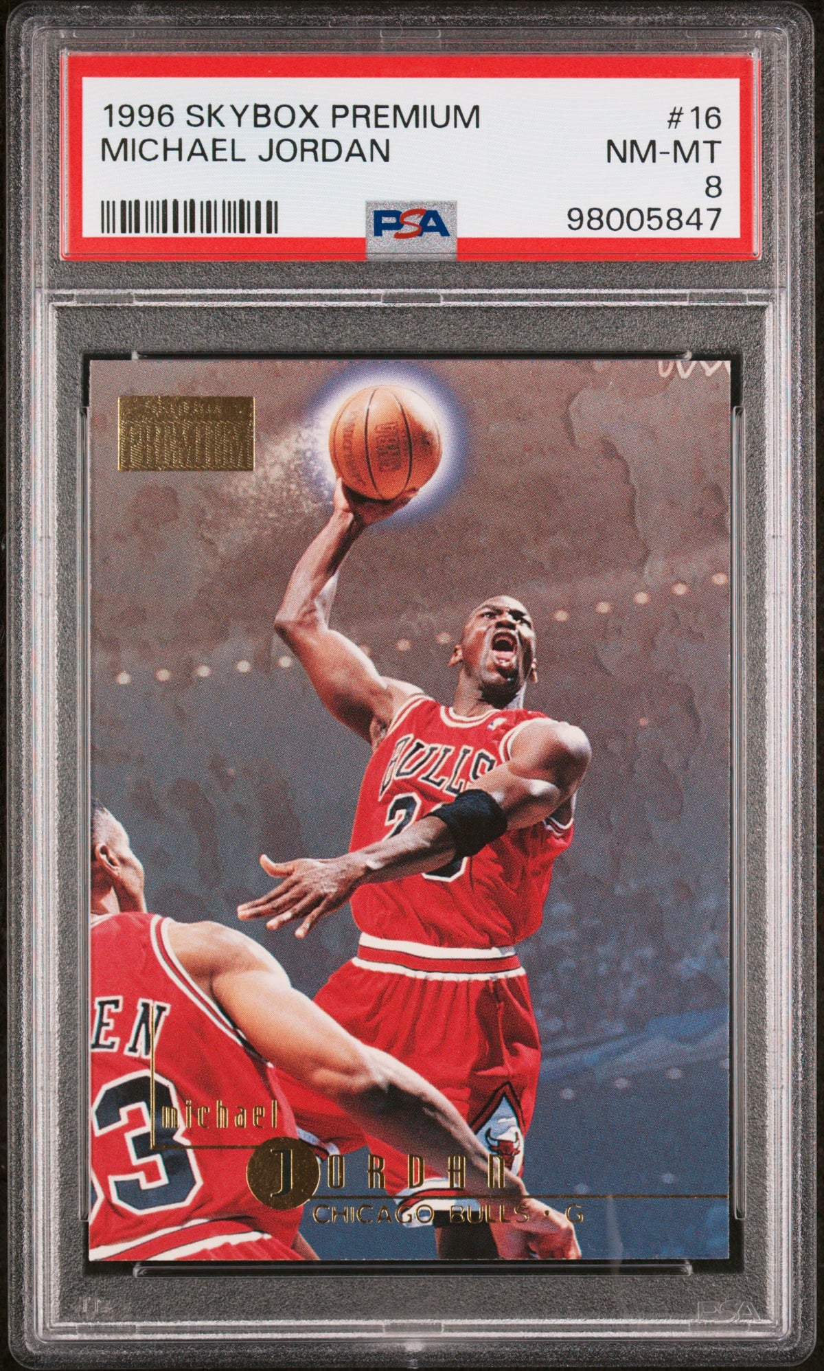 Michael Jordan 1996 Skybox Premium Basketball Card #16 Graded PSA 8-Powers Sports Memorabilia