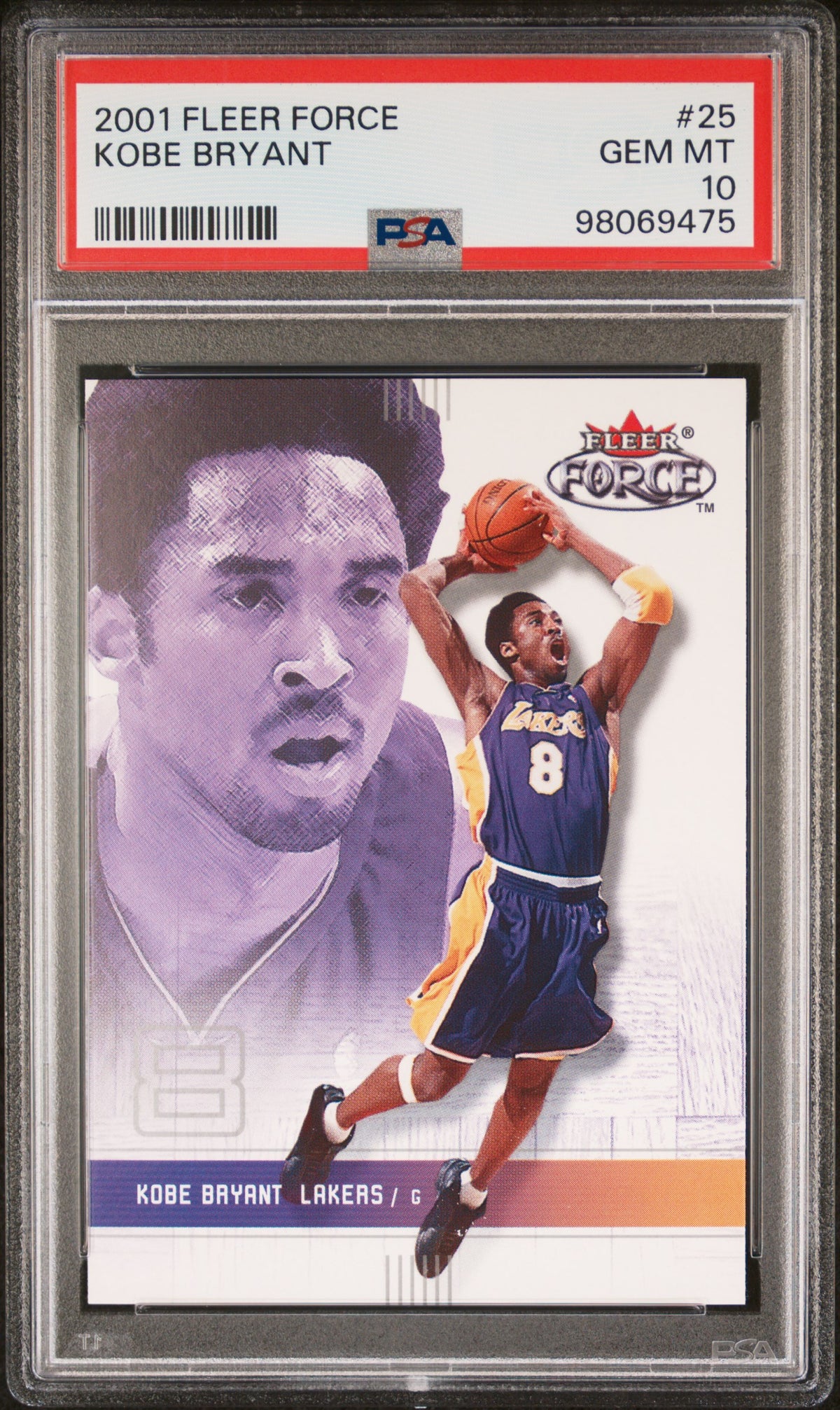 Kobe Bryant 2001 Fleer Force Basketball Card #25 Graded PSA 10 Cert #98069475-Powers Sports Memorabilia