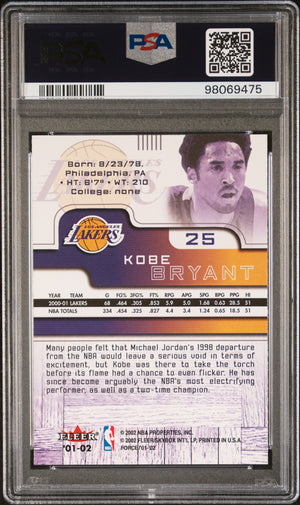 Kobe Bryant 2001 Fleer Force Basketball Card #25 Graded PSA 10 Cert #98069475-Powers Sports Memorabilia