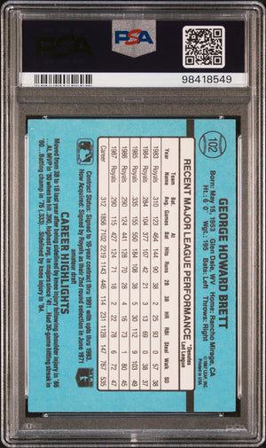 George Brett 1988 Donruss Baseball Card #102 Graded PSA 10-Powers Sports Memorabilia