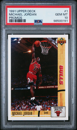 Michael Jordan 1991 Upper Deck Promos Basketball Card #1 Graded PSA 10-Powers Sports Memorabilia