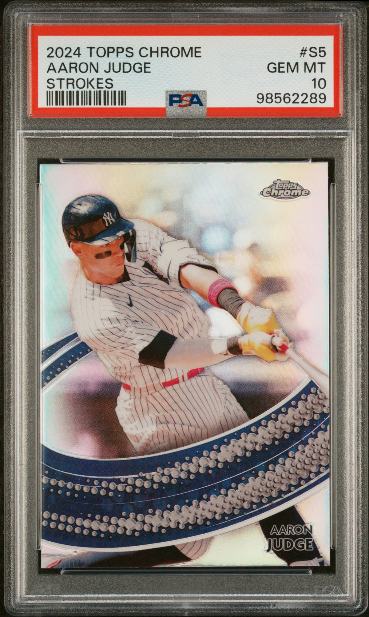 Aaron Judge 2024 Topps Chrome Strokes New York Yankees Baseball Card #S5 Graded PSA 10 Cert #98562289-Powers Sports Memorabilia