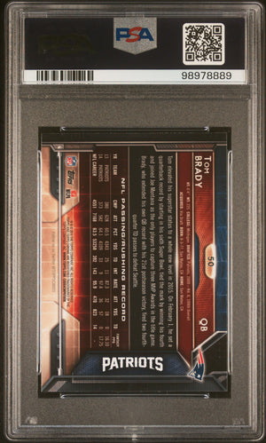 Tom Brady 2015 Topps Chrome Mini Football Card #50 Graded PSA 10-Powers Sports Memorabilia