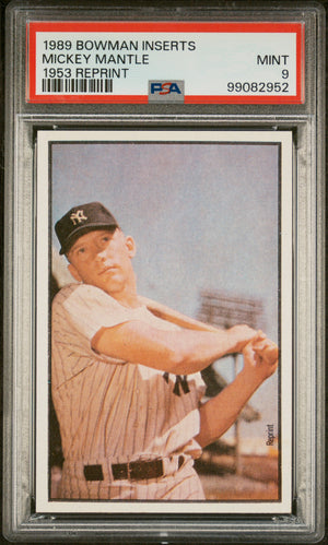 Mickey Mantle 1989 Bowman Inserts 1953 Baseball Card Graded PSA 9-Powers Sports Memorabilia