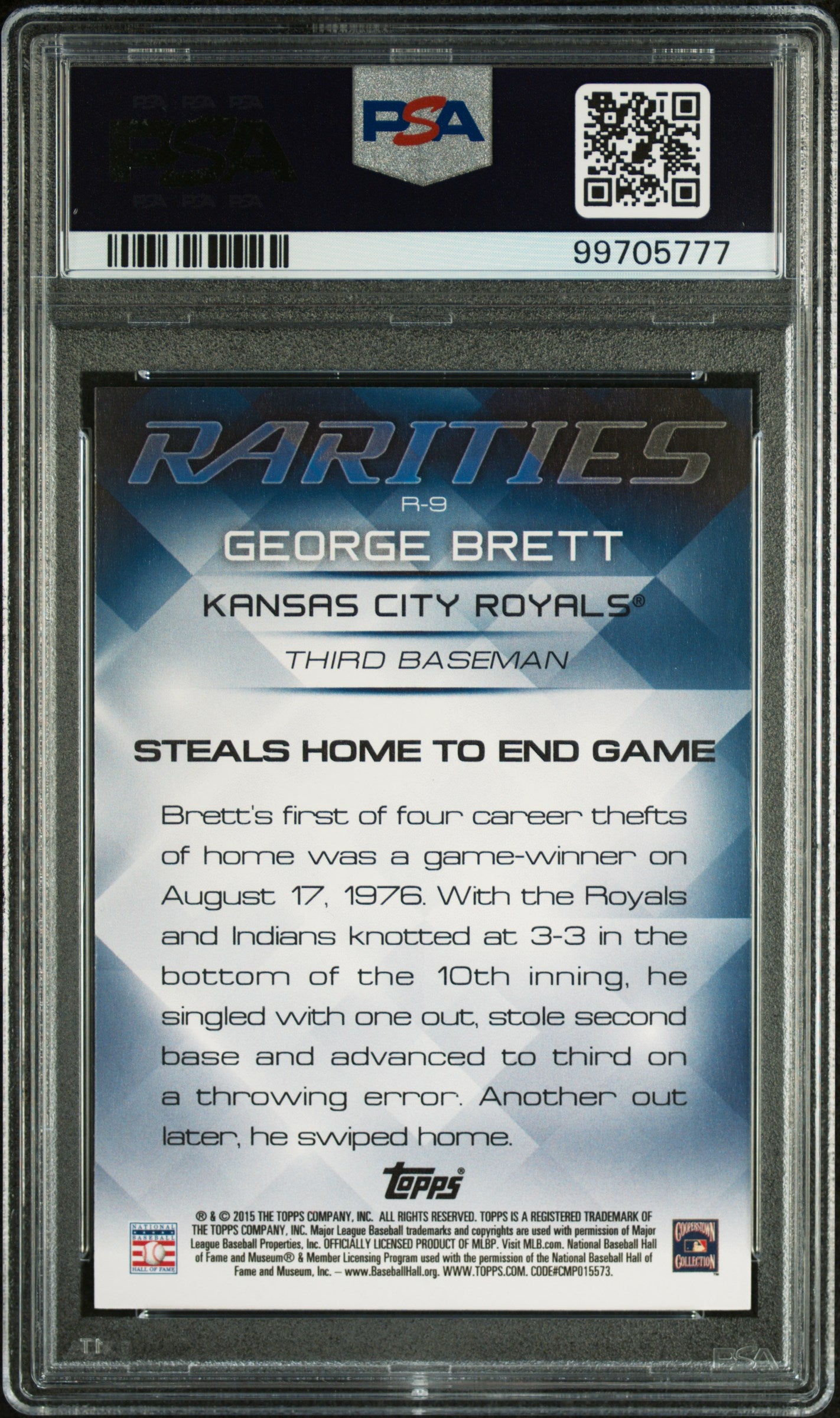 George Brett 2018 Topps Update Rarities Baseball Card #R-9 Graded PSA 10-Powers Sports Memorabilia