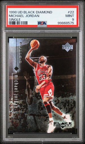 Michael Jordan 1998 Upper Deck Black Diamond Basketball Card #22 Graded PSA 9-Powers Sports Memorabilia
