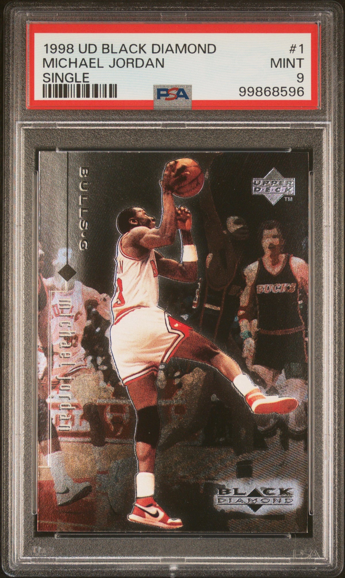 Michael Jordan 1998 Upper Deck Black Diamond Basketball Card #1 Graded PSA 9-Powers Sports Memorabilia