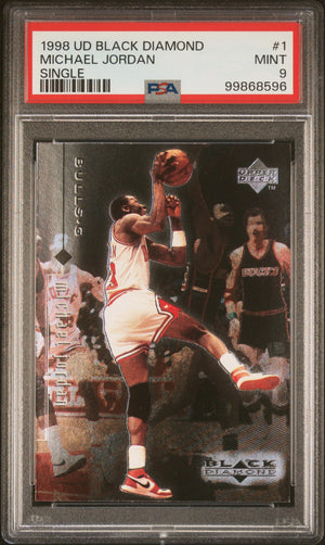 Michael Jordan 1998 Upper Deck Black Diamond Basketball Card #1 Graded PSA 9-Powers Sports Memorabilia