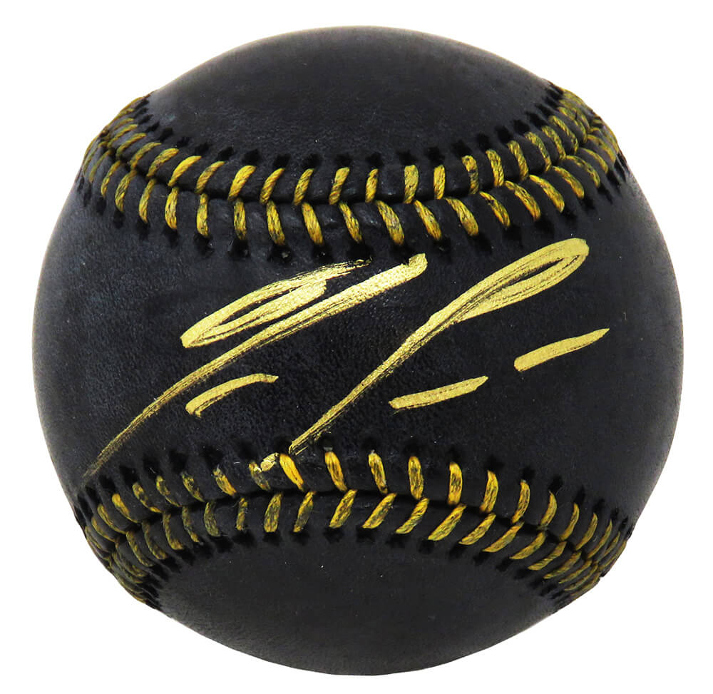 Ronald Acuna Jr. Autographed Rawlings Official Black MLB Baseball (Beckett)-Powers Sports Memorabilia