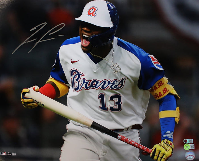 Ronald Acuna Autographed Atlanta Braves 16x20 Photo Beckett – Beckett Authenticated-Powers Sports Memorabilia