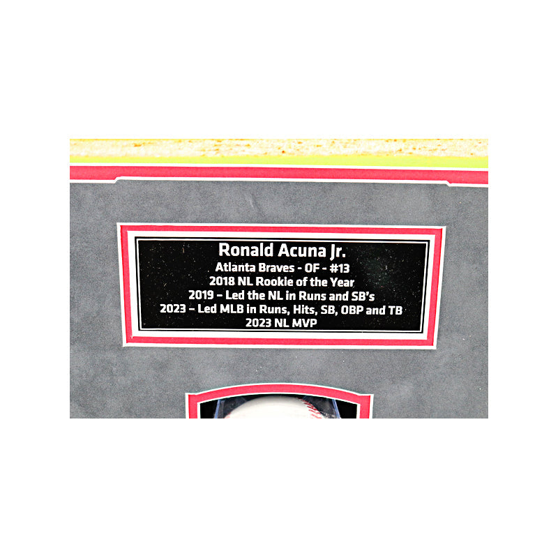 Ronald Acuna Atlanta Braves Signed OMLB Baseball Framed Shadowbox (Beckett Holo)-Powers Sports Memorabilia