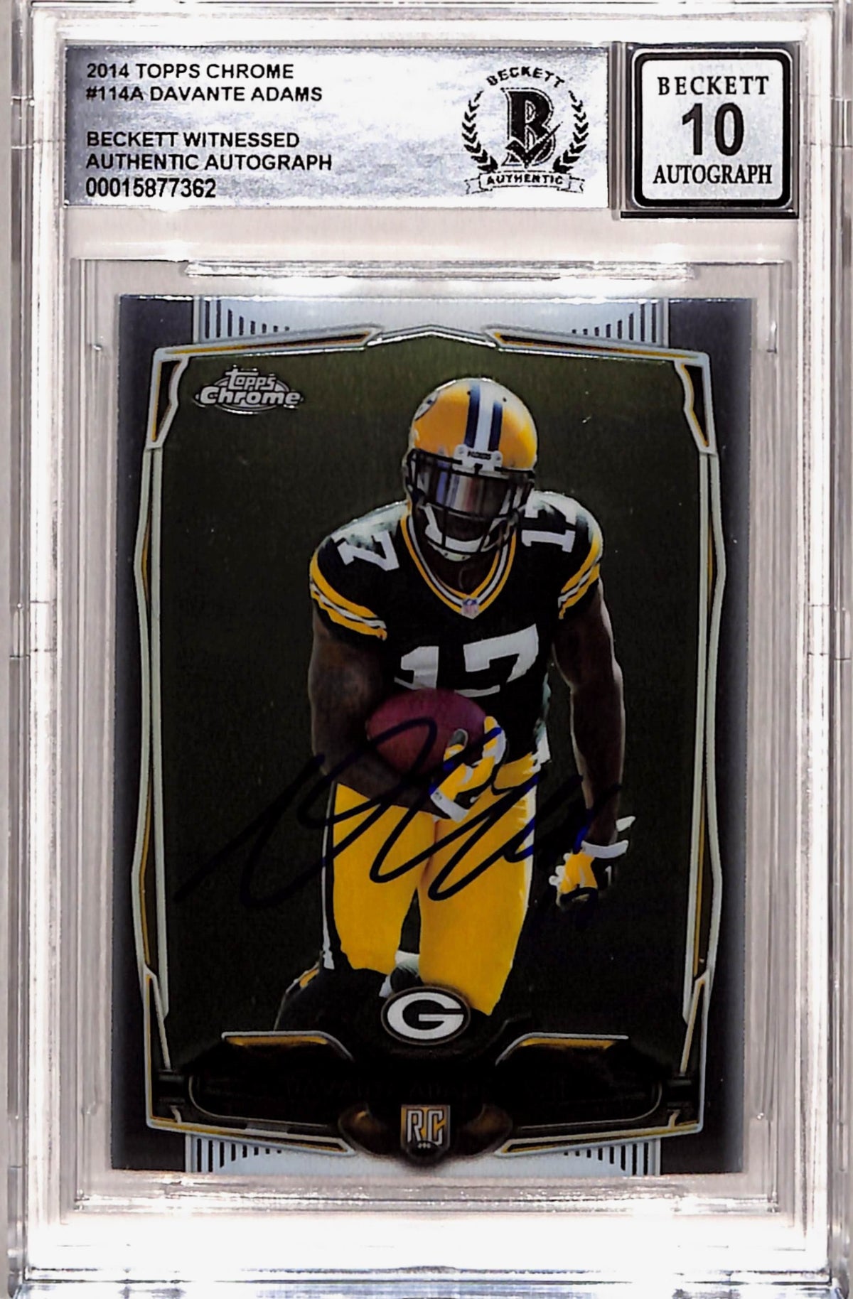 Davante Adams Signed 2014 Topps Chrome #114 Card 10 Auto Slab – Beckett Authenticated-Powers Sports Memorabilia