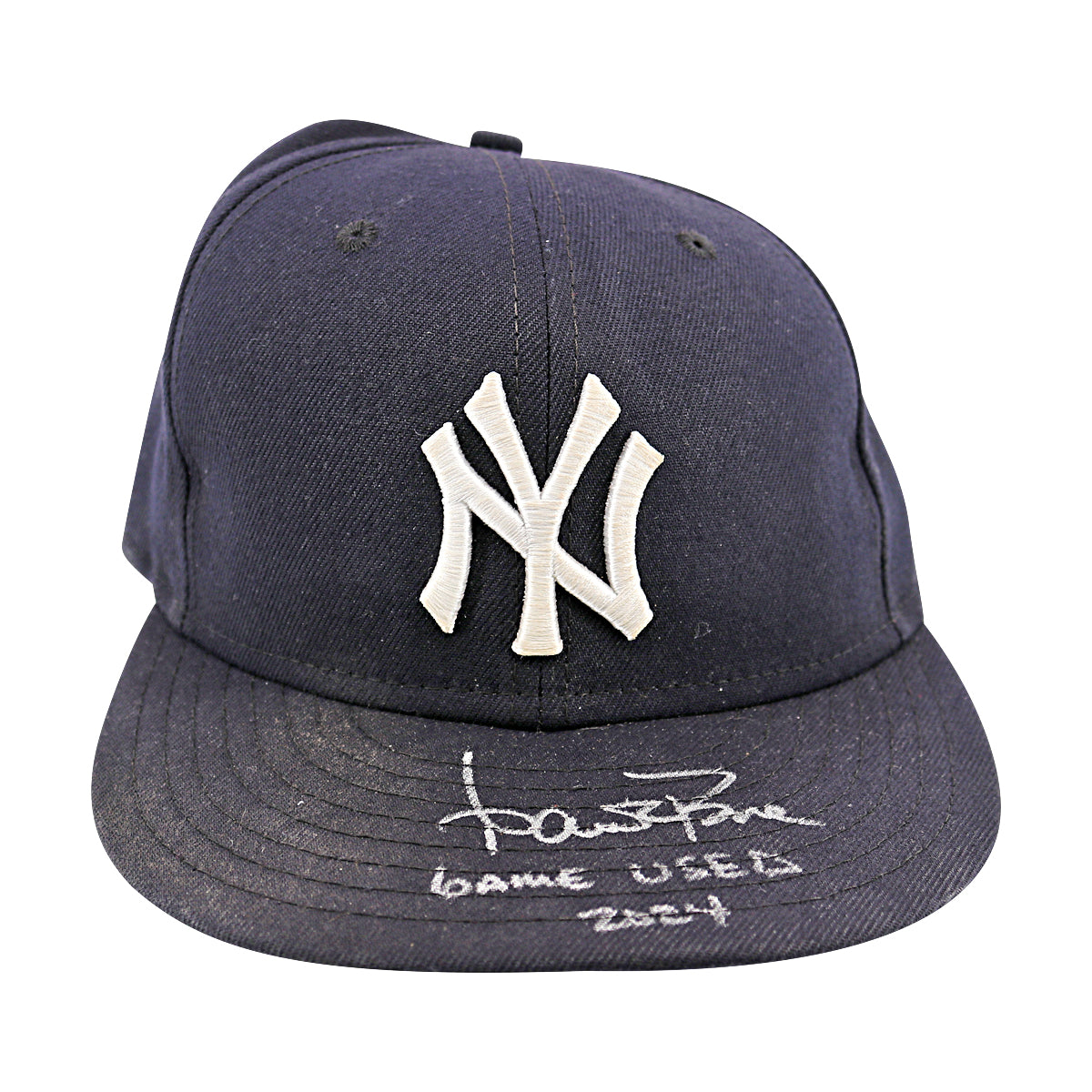 Aaron Boone New York Yankees Signed 2024 Game Used Yankee Hat (E)-Powers Sports Memorabilia