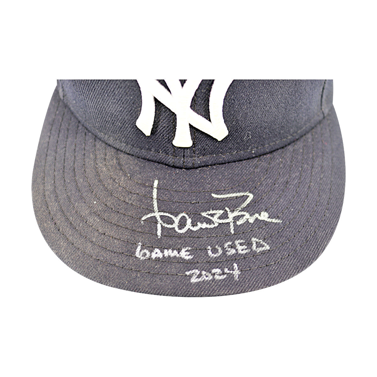 Aaron Boone New York Yankees Signed 2024 Game Used Yankee Hat (E)-Powers Sports Memorabilia