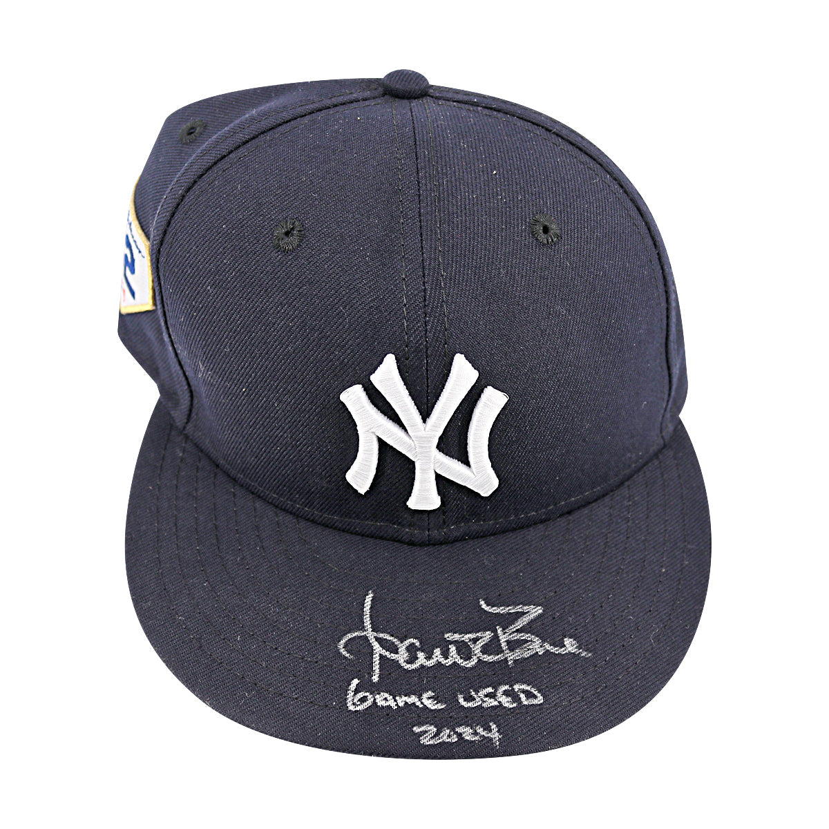 Aaron Boone New York Yankees Signed 2024 Game Used Jackie Robinson Day Yankees Hat