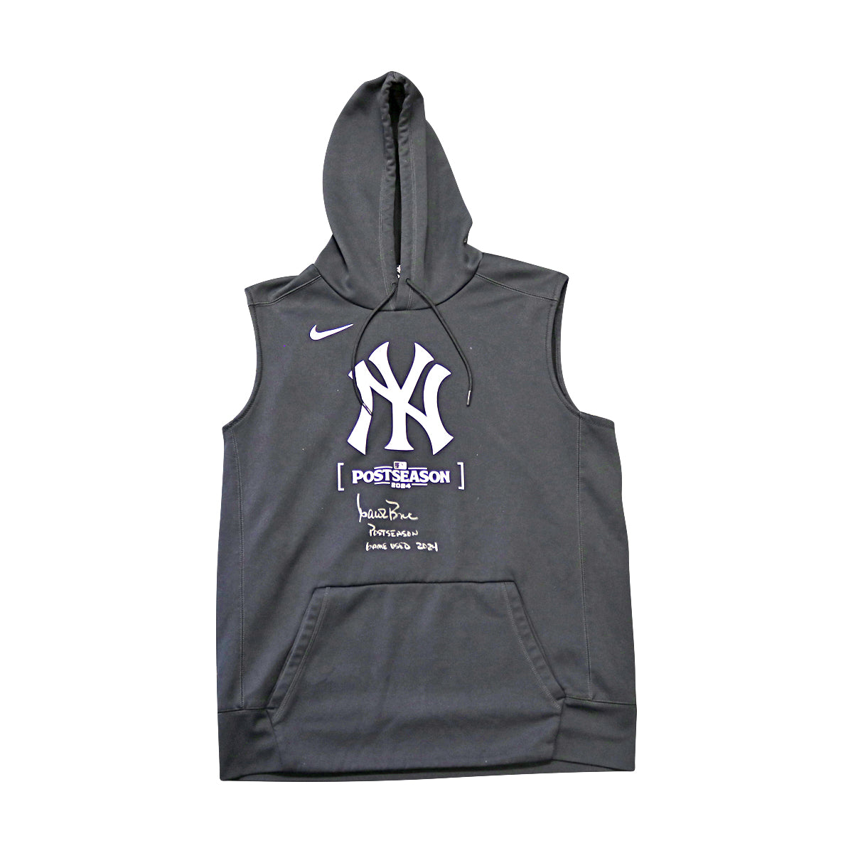 Aaron Boone New York Yankees Signed 2024 Game Used Postseason Nike Sleeveless Hoodie-Powers Sports Memorabilia