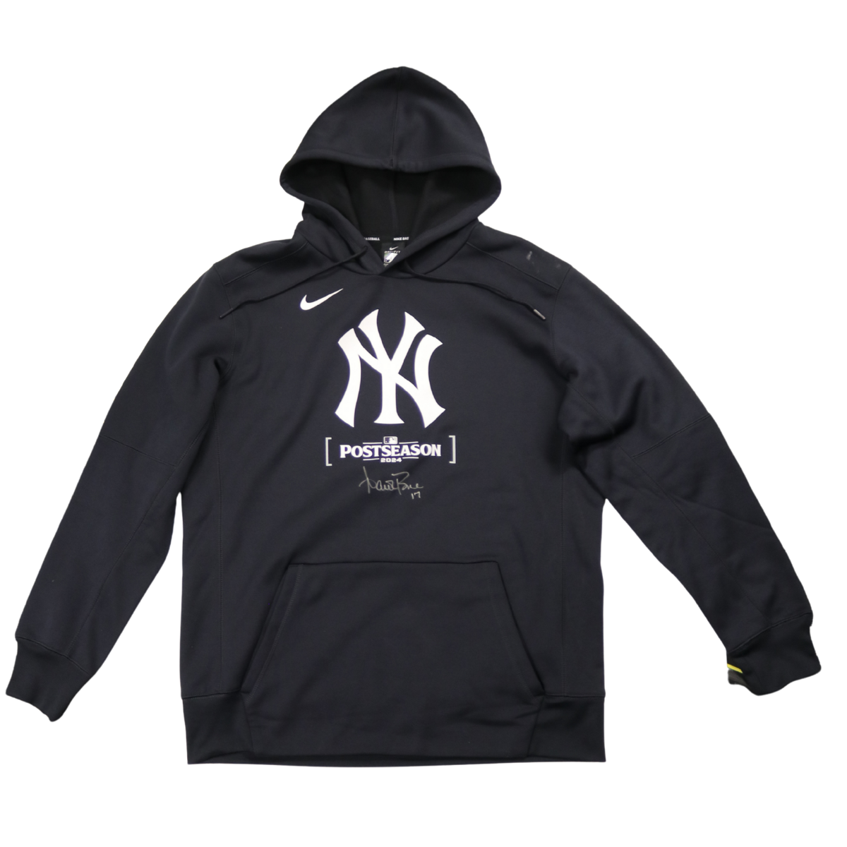 Aaron Boone Yankees Signed Game Used 2024 Postseason Hoodie-Powers Sports Memorabilia
