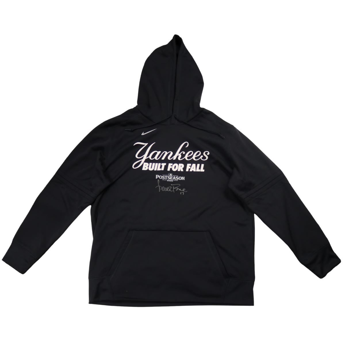 Aaron Boone New York Yankees Signed Game Used 2025 Postseason Hoodie-Powers Sports Memorabilia