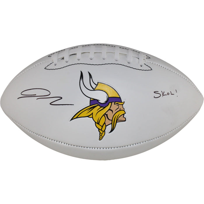 Jordan Addison Signed Minnesota Vikings Logo Football SKOL – Beckett Authenticated-Powers Sports Memorabilia