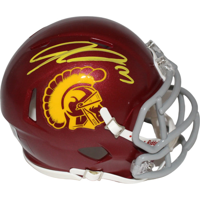 Jordan Addison Signed USC Trojans Mini Helmet – Beckett Authenticated-Powers Sports Memorabilia