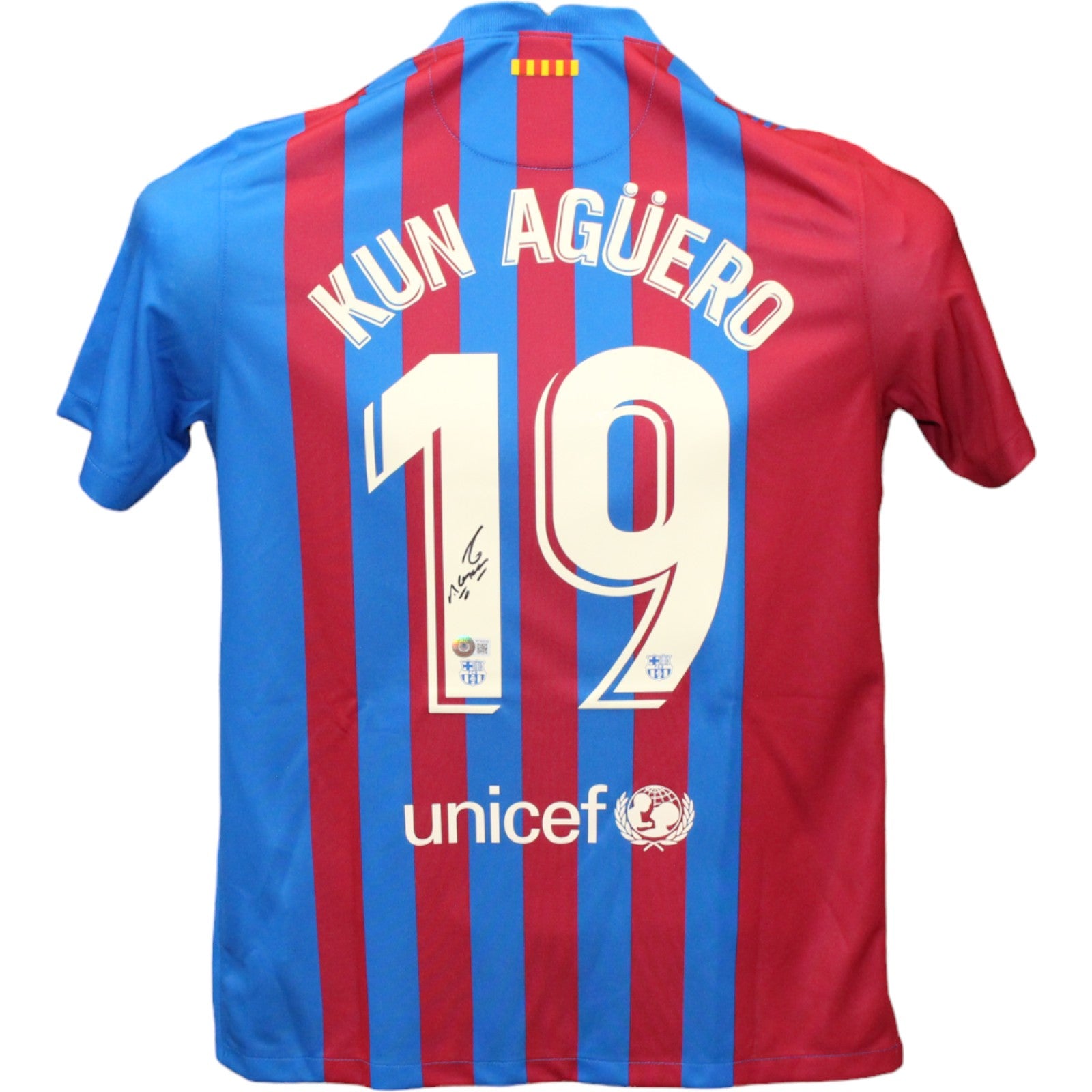 Sergio Aguero Barcelona Signed Jersey - F.C. Beckett Beckett-Powers Sports Memorabilia