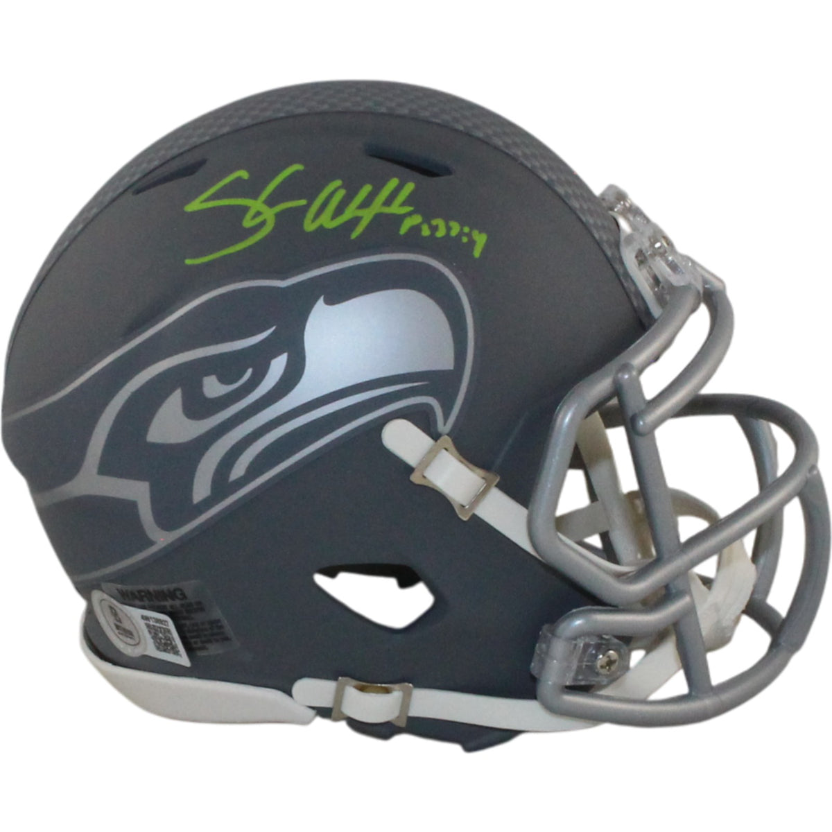 Shaun Alexander Seattle Seahawks Signed Mini Helmet - Slate Beckett WIT Beckett-Powers Sports Memorabilia