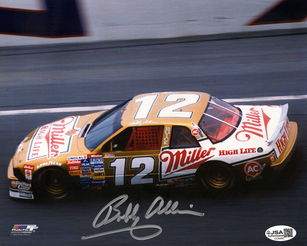 Bobby Allison Autographed Racing #12 Car 8x10 Photo JSA-Powers Sports Memorabilia