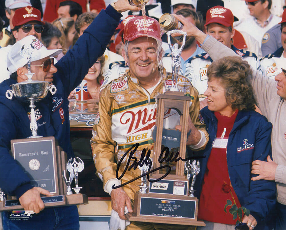 Bobby Allison Autographed Daytona 500 Victory Celebration 8x10 Photo-Powers Sports Memorabilia