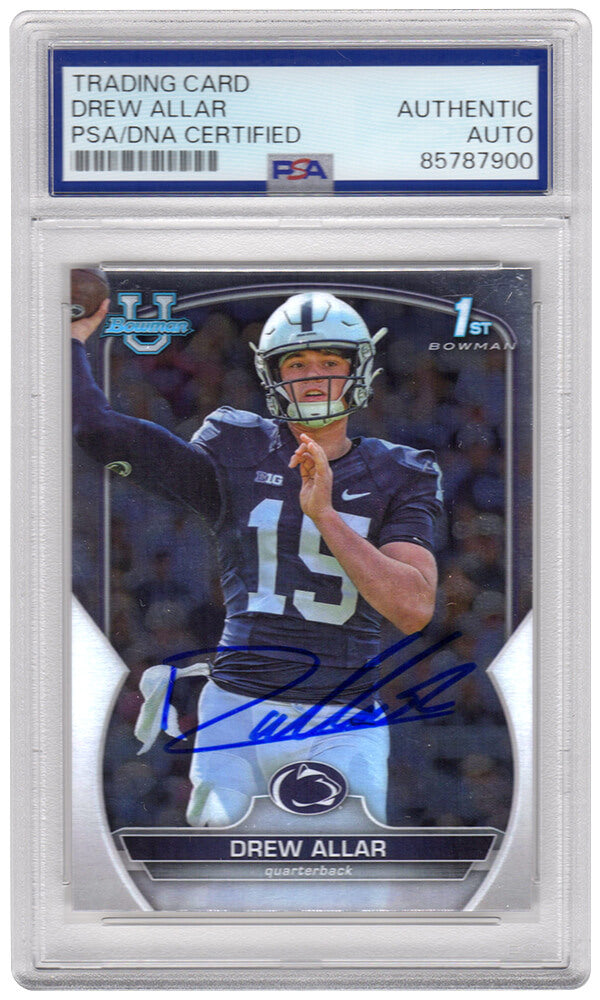 Drew Allar Autographed Penn State 2022 Bowman University Chrome Football-Powers Sports Memorabilia