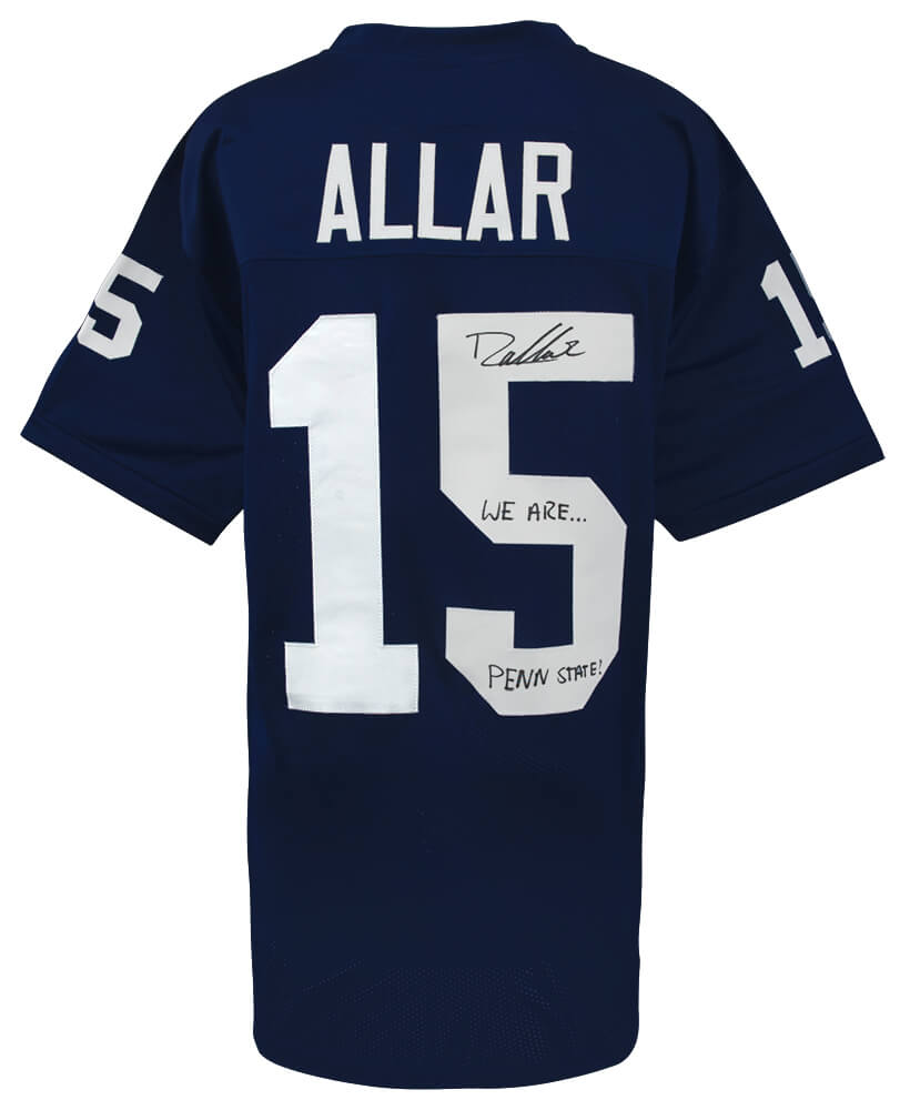 Drew Allar Autographed Navy Custom College Football Jersey with We Are Penn State-Powers Sports Memorabilia
