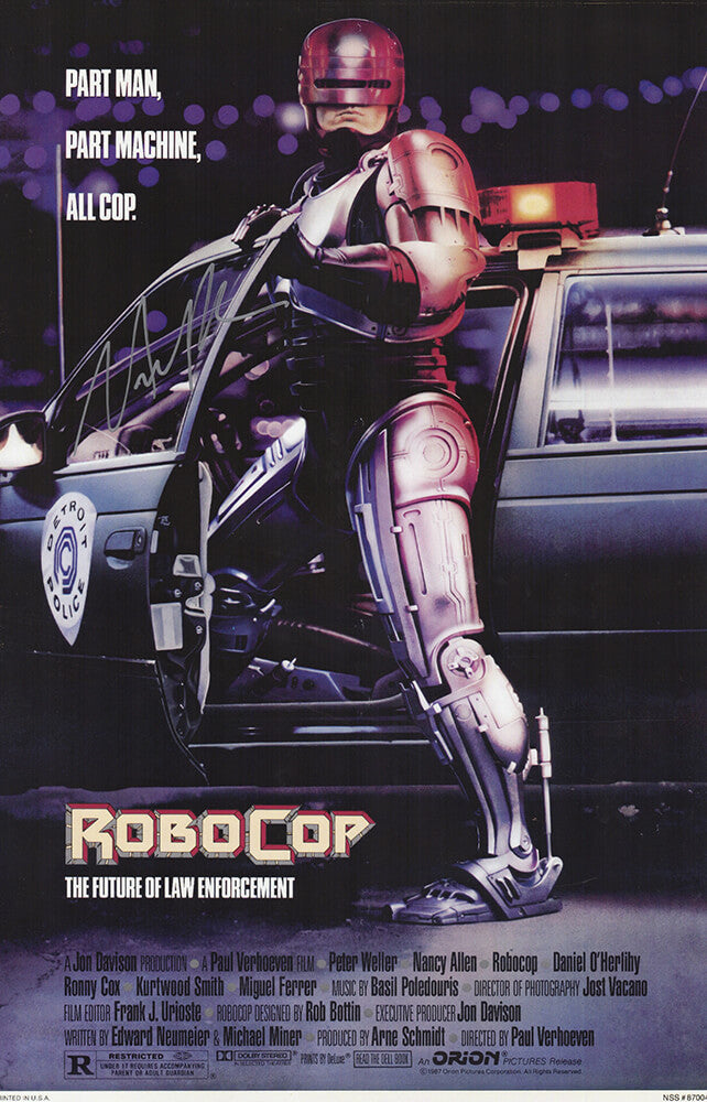 Nancy Allen Autographed Robo Cop 11x17 Movie Poster (In Silver)-Powers Sports Memorabilia