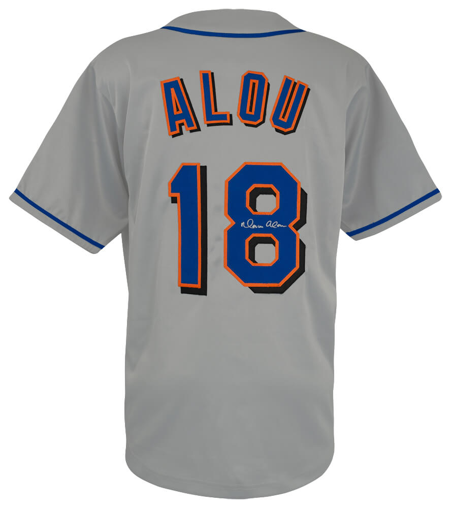 Moises Alou Autographed Grey Custom Baseball Jersey-Powers Sports Memorabilia