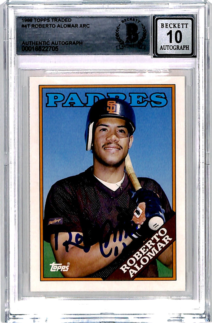 Roberto Alomar Signed 1988 Topps Update #4 Trading Card Grade 10 – Beckett Authenticated-Powers Sports Memorabilia