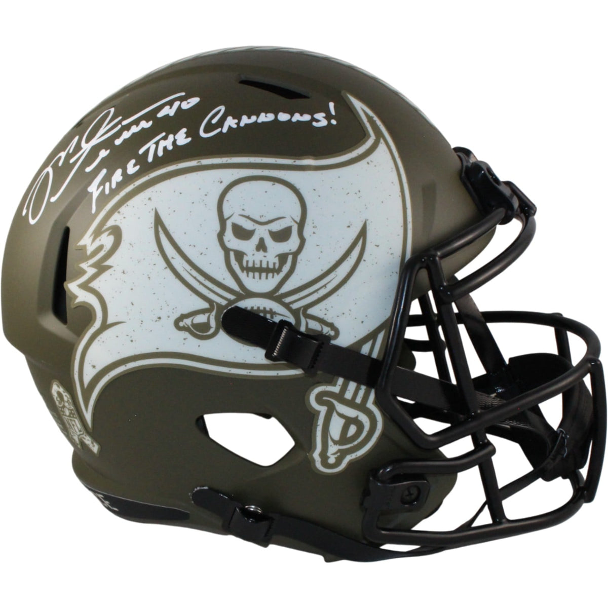 Mike Alstott Signed Tampa Bay Buccaneers Full-Size Helmet 22 STS Cannons – Beckett Authenticated-Powers Sports Memorabilia