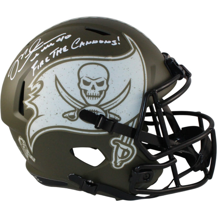 Mike Alstott Signed Tampa Bay Buccaneers Full-Size Helmet 22 STS Cannons – Beckett Authenticated-Powers Sports Memorabilia