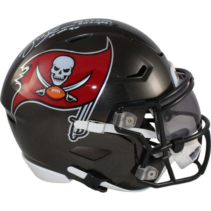 Mike Alstott Signed Tampa Bay Buccaneers Mid-Size Midi Helmet Insc – Beckett Authenticated-Powers Sports Memorabilia
