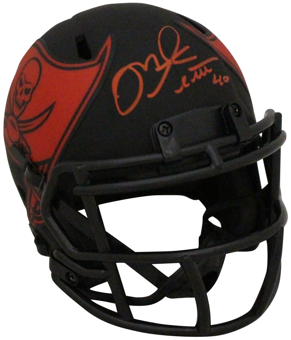 Mike Alstott Tampa Bay Buccaneers Eclipse Signed Mini Helmet BAS-Powers Sports Memorabilia
