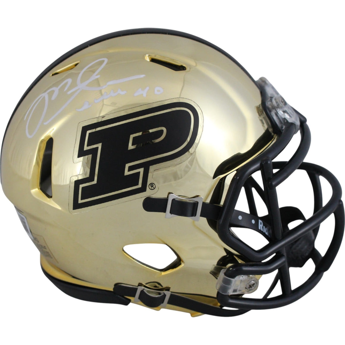 Mike Alstott Signed Purdue Boilermakers Chrome Mini Helmet – Beckett Witness Authenticated-Powers Sports Memorabilia