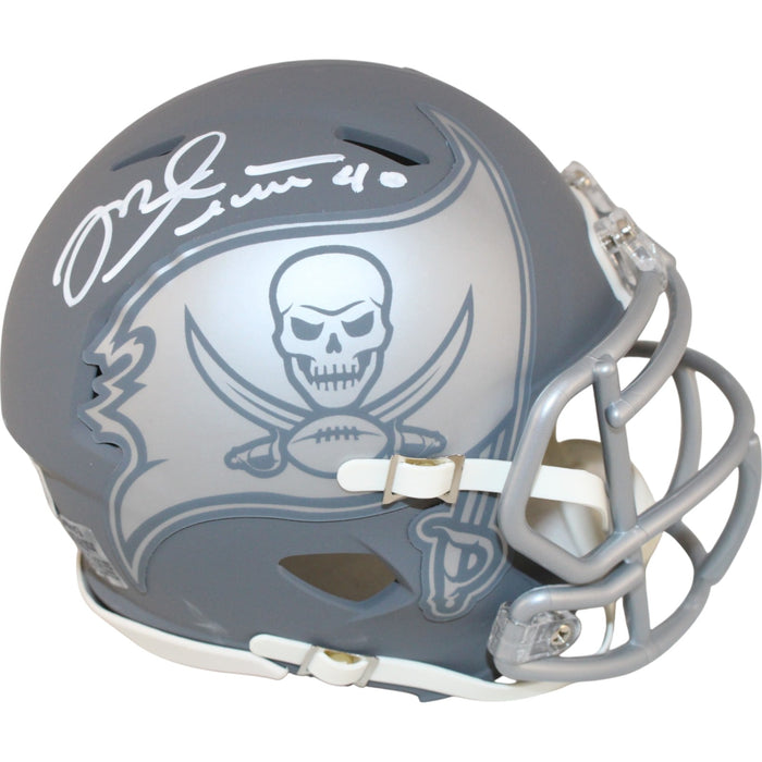 Mike Alstott Signed Tampa Bay Buccaneers Slate Mini Helmet – Beckett Authenticated-Powers Sports Memorabilia