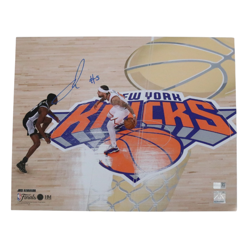 José Alvarado New York Knicks Signed 11x14 Photo with Fox-Powers Sports Memorabilia