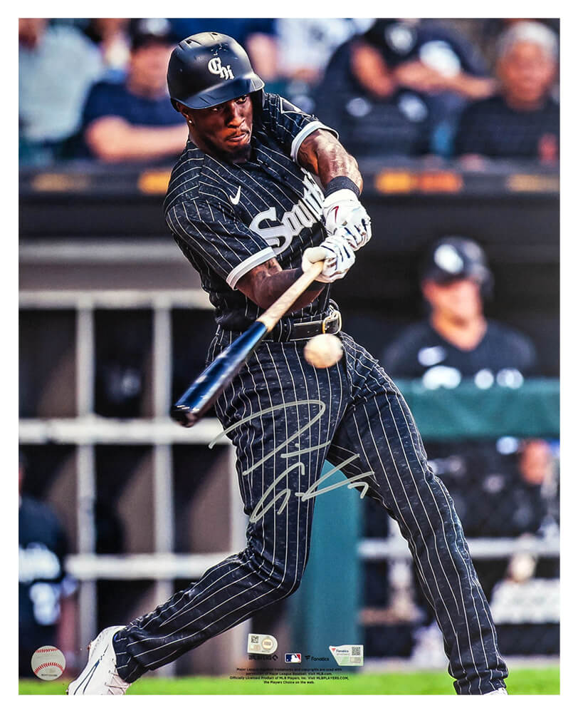 Tim Anderson Chicago White Sox Autographed Jersey Swinging 16x20 Photo-Powers Sports Memorabilia